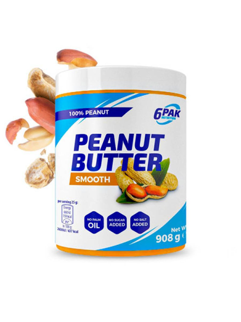6Pak Nutrition, Peanut Butter, 908g, Smooth - Stayfit.no