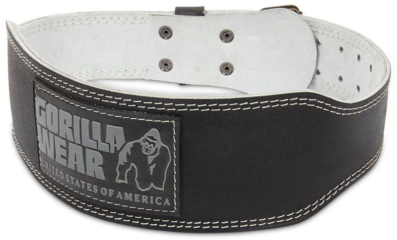 Gorilla Wear, Leather padded belt (10cm), Black/Gray - Stayfit.no