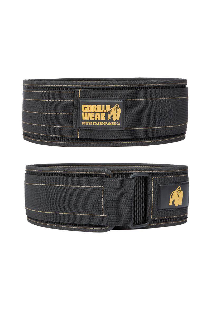Gorilla Wear, Nylon Lifting Belt (10cm), Black/Gold - Stayfit.no