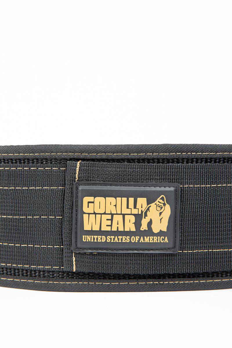 Gorilla Wear, Nylon Lifting Belt (10cm), Black/Gold - Stayfit.no