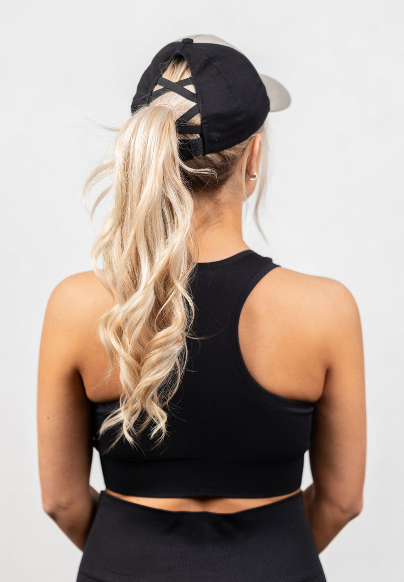 Gorilla Wear, Sharon Ponytail Cap, Beige/Black - Stayfit.no