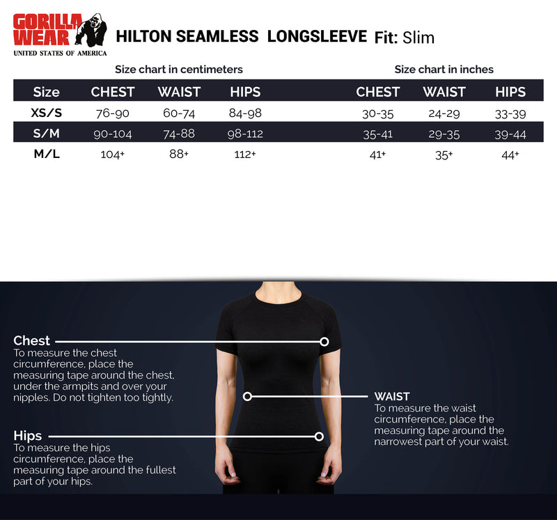Gorilla Wear, Hilton Seamless Long Sleeve, Black - Stayfit.no
