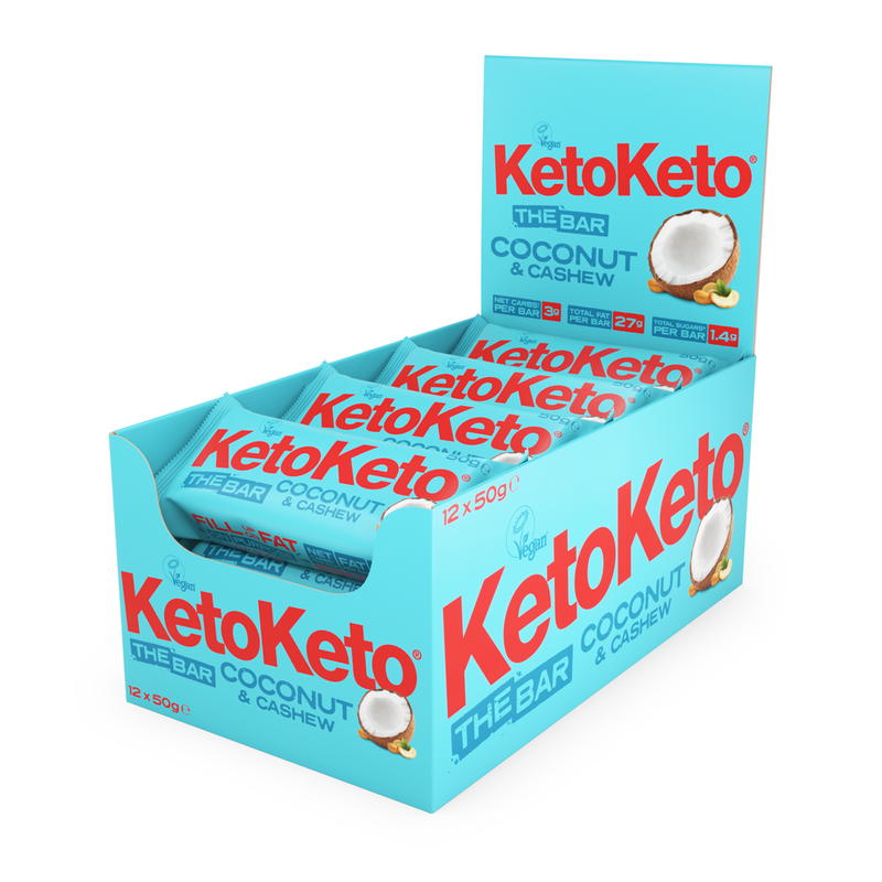 KetoKeto, KetoKeto Bar, 12x50g - Stayfit.no