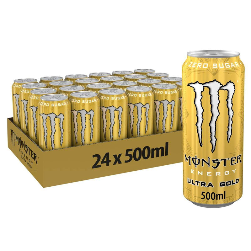 Monster Energy, Monster Energy 0.5L x 24stk, Ultra Gold - Stayfit.no