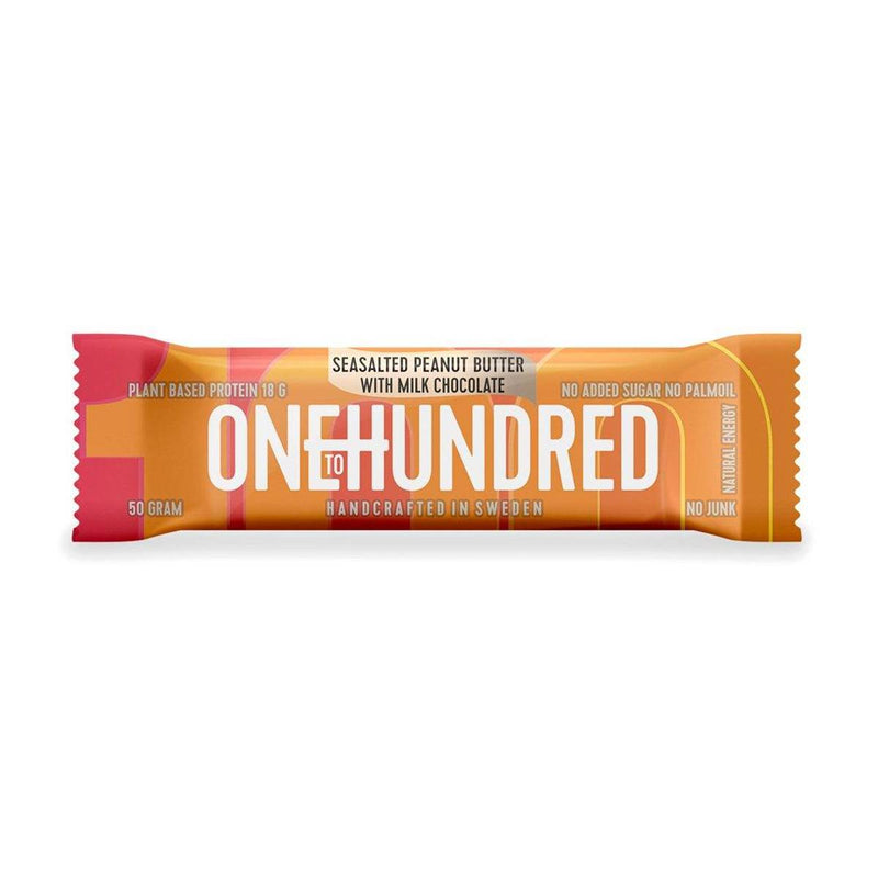 OneToHundred, Protein Bar - Seasalted peanut butter w/milk chocolate 12x50g - Stayfit.no
