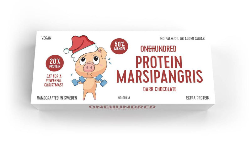 OneToHundred, Marsipangris m/sjokoladetrekk, 90g - Stayfit.no