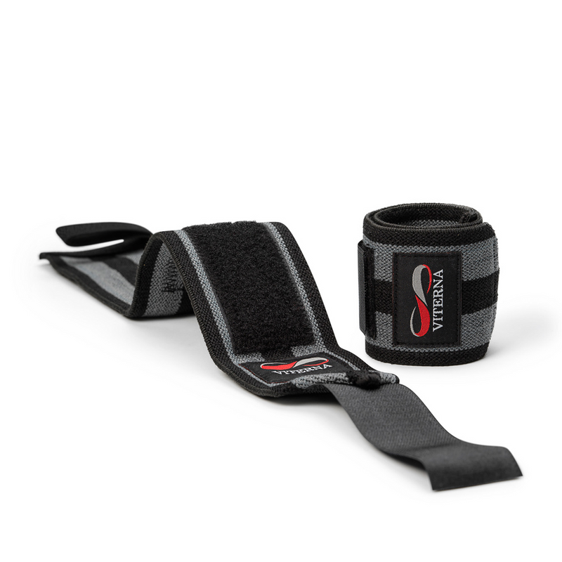 Viterna, Viterna Premium Classic Wrist Wraps 18 Inch (45cm), Black/Grey - Stayfit.no